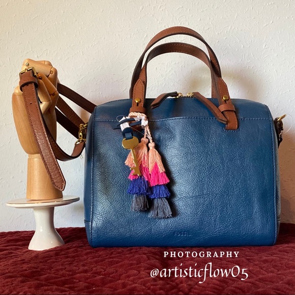 NEW! Fossil Twilight Leather Rachel Satchel - Picture 3 of 12